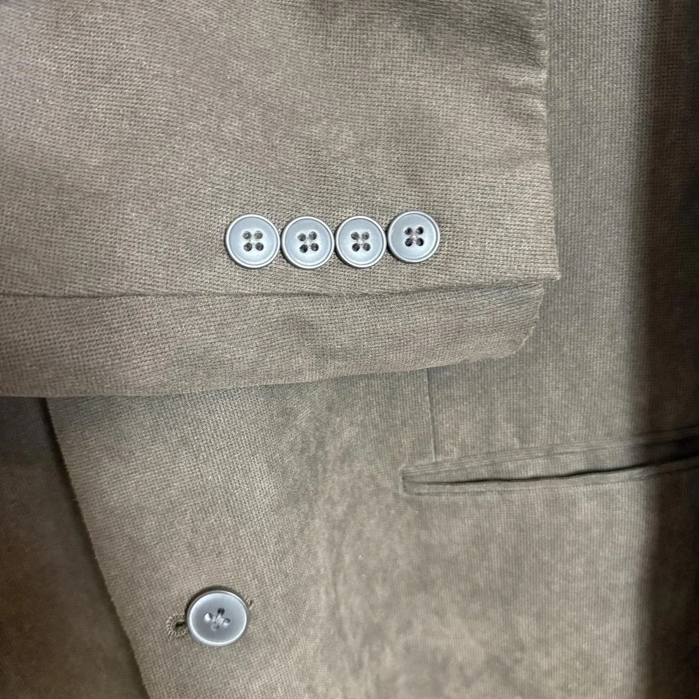 Via Europa Men's Brown Sport Coat Blazer Look Macy's Exclusive - 44R Microfiber